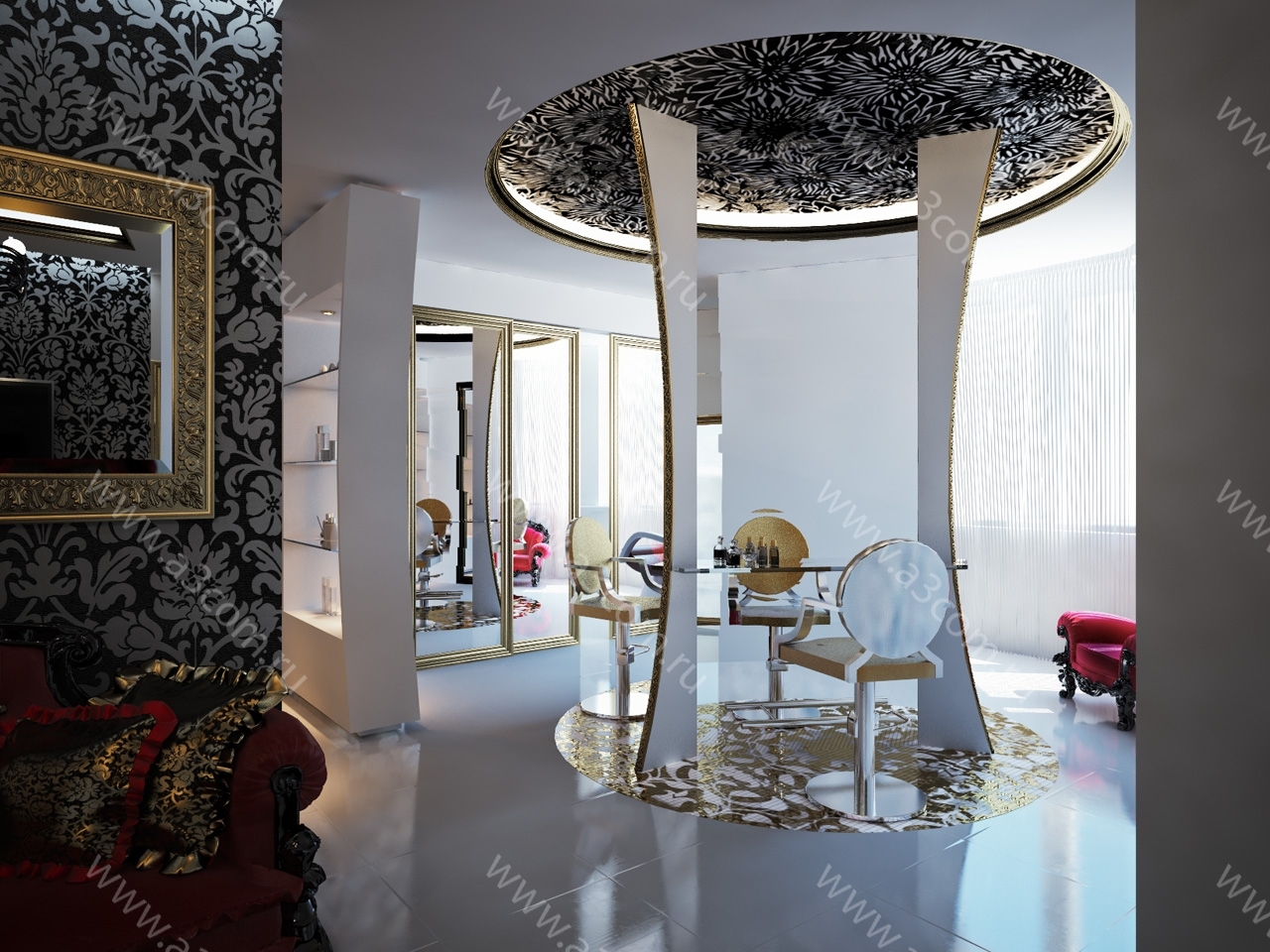 Атриком设计的艺术装饰风格美容院室内项目丨俄罗斯莫斯科-2