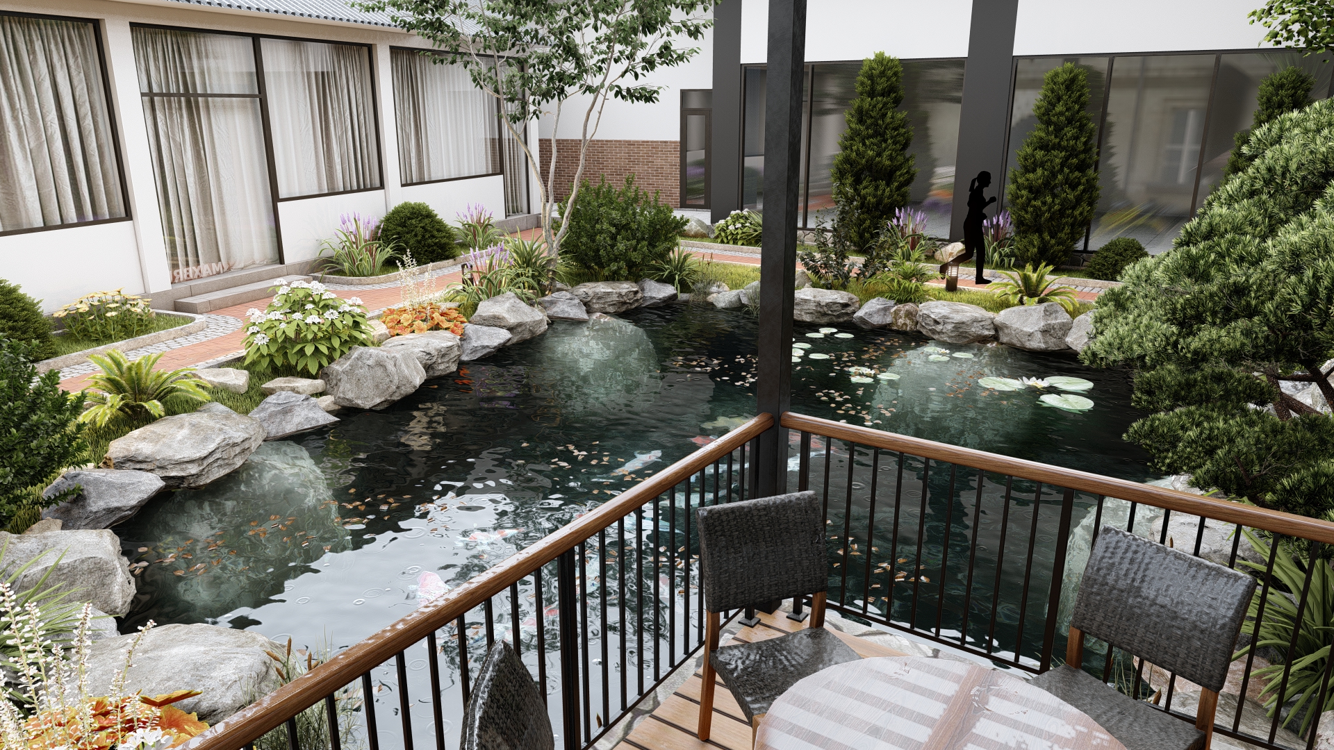 TIỂU CẢNH SÂN VƯỜN, HỒ CÁ-3