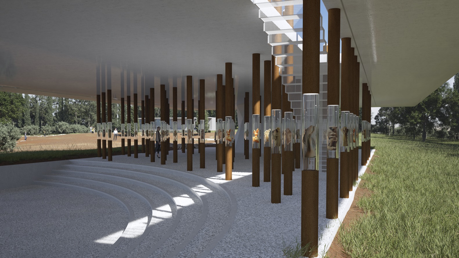 博物馆提案在考顿钢灯柱中展示漂浮的小雕像-3