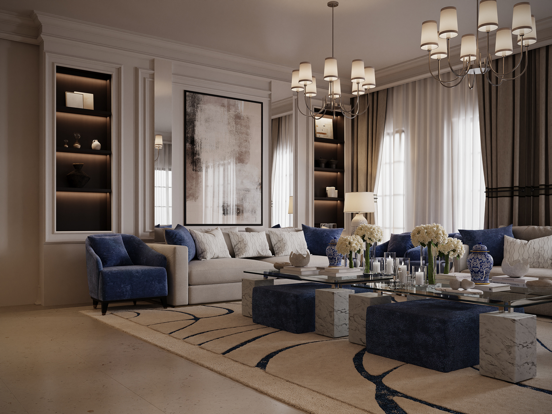 过渡性现代会客厅丨沙特阿拉伯丨kaf interiors-5