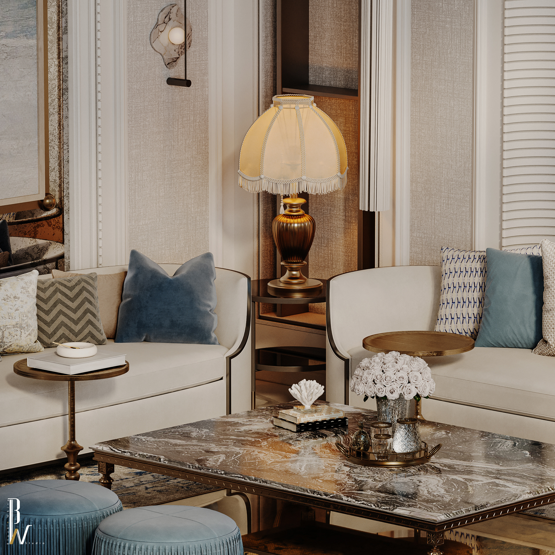 协商会议（新古典风格）

注：Majlis常见意思是协商会议 ，这里假定 Neo Classic 为新古典风格 ，具体需结合语境确定 丨沙特阿拉伯丨Black N White studio-11