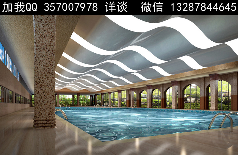 游泳馆设计案例效果图2-12