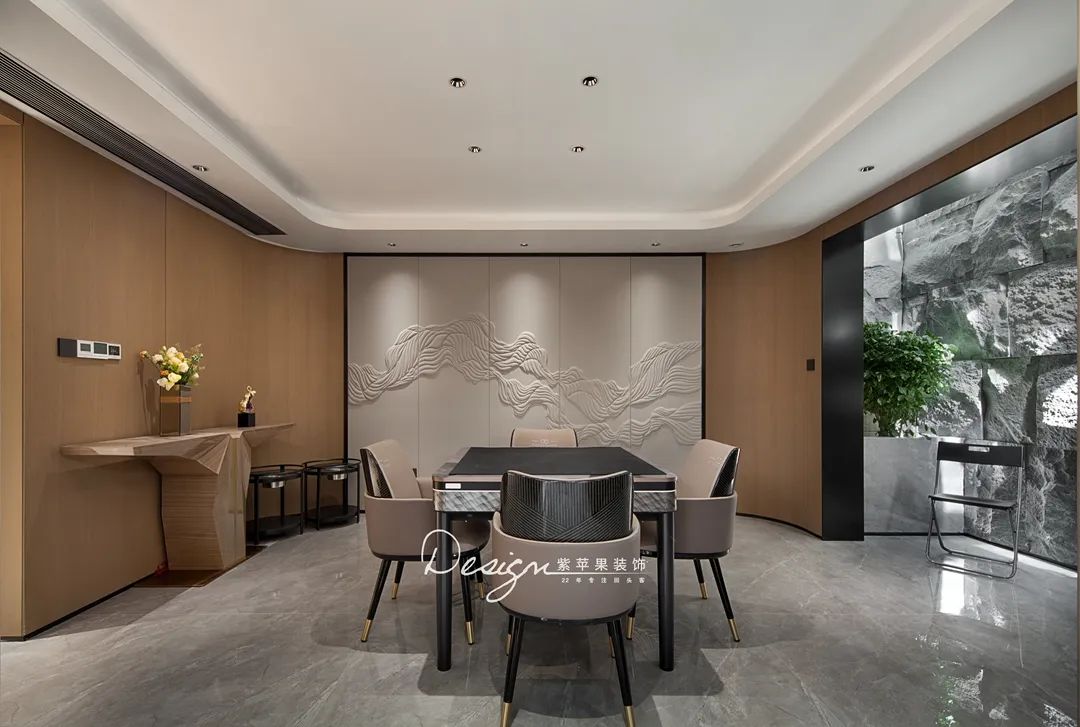 300㎡木质与石材奏响现代风的自然和弦丨紫苹果全案设计-42