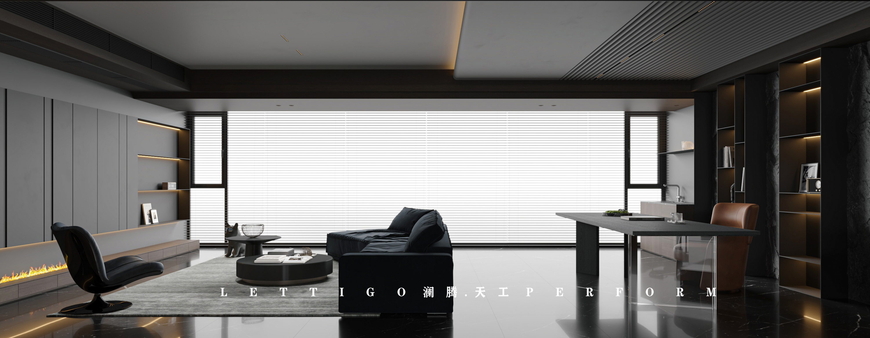 暗黑霸总系列家装效果图-2