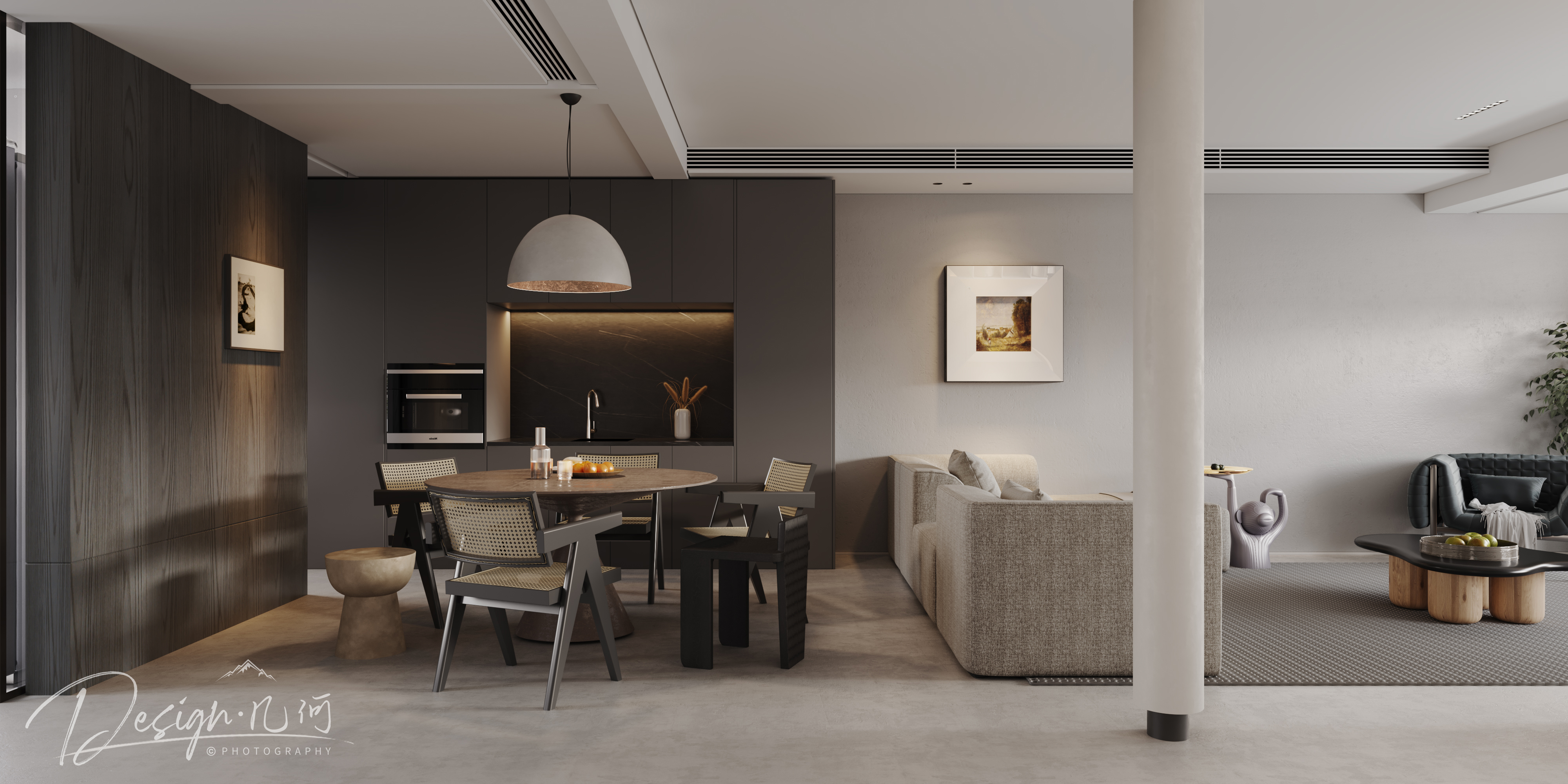 几何空间视觉表现 | 国建翠园现代客餐厅-1