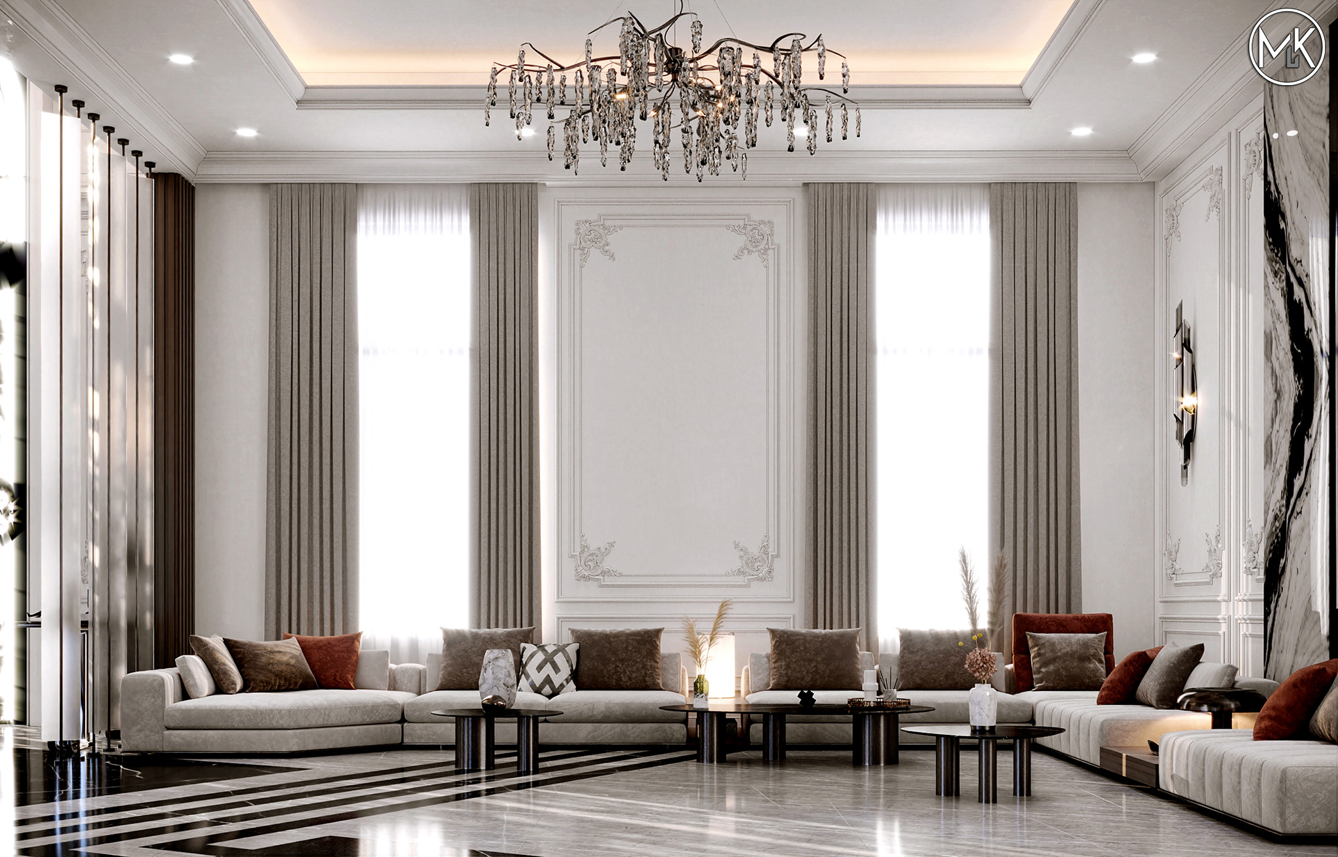 新古典别墅设计丨卡塔尔多哈丨Muhamed Khaled-6