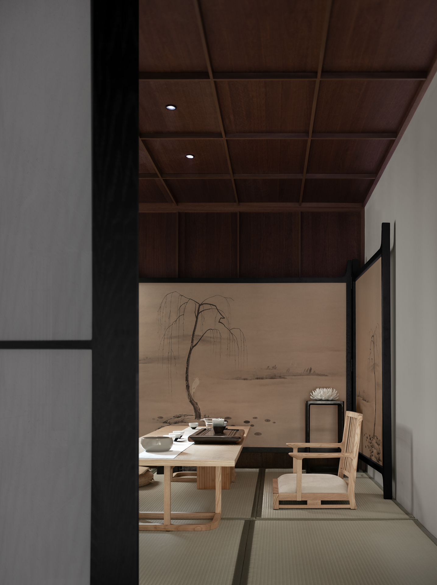 宁静深沉的东方美学私人国学会所丨吾疆设计-15