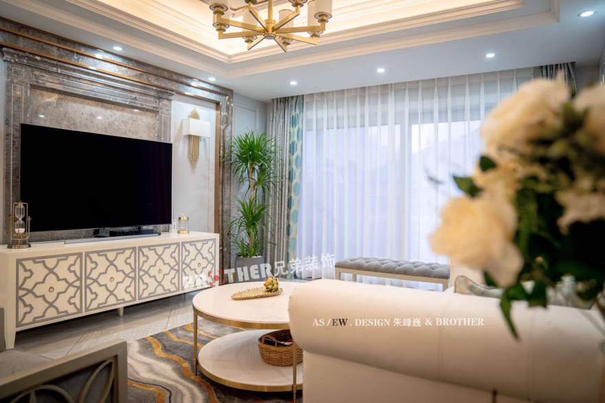 金辉城耀江府轻奢美式跃层装修设计案例-12