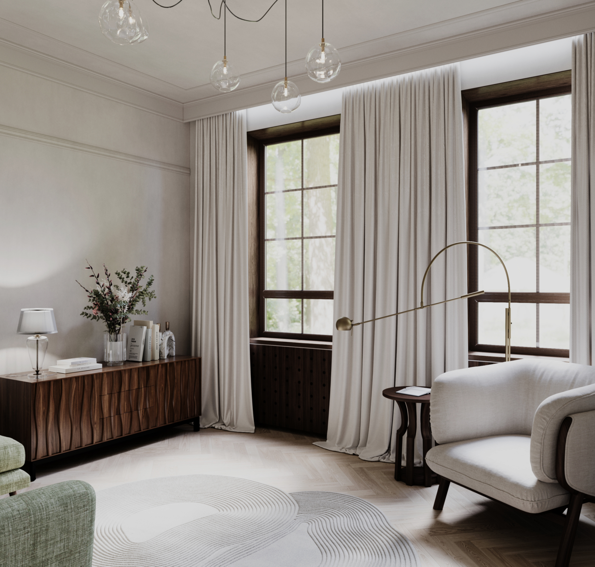 Дизайн приміщень передпокою та вітальні-9