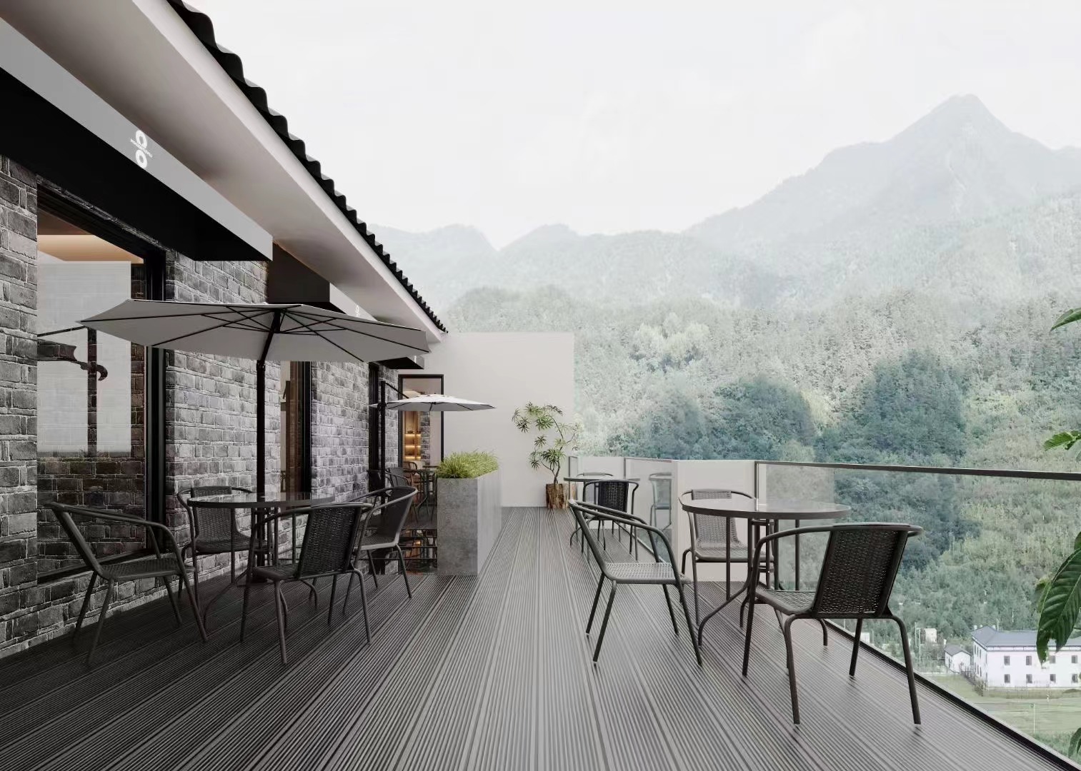 私房菜餐厅室内外效果图-7