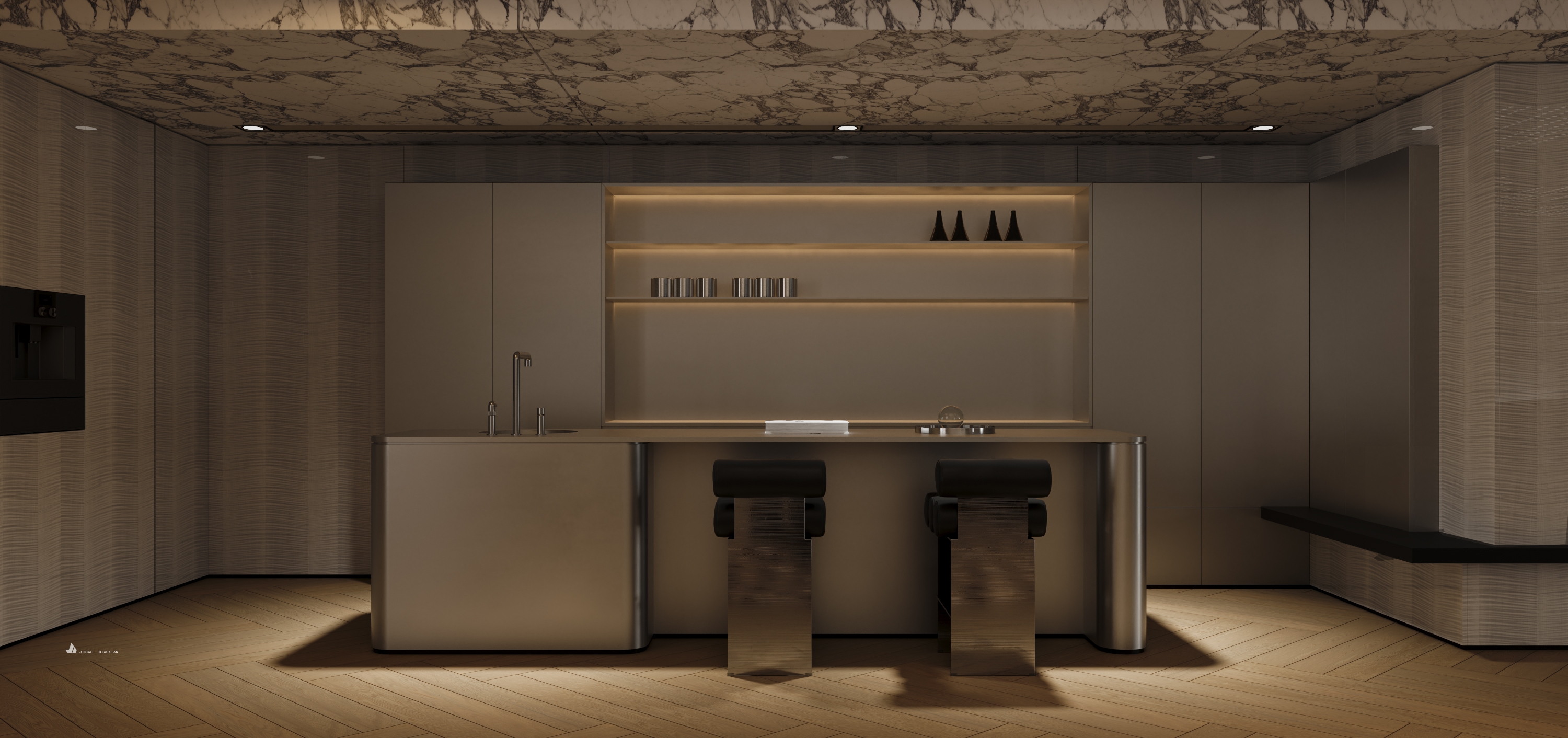 现代轻奢挑空别墅-23