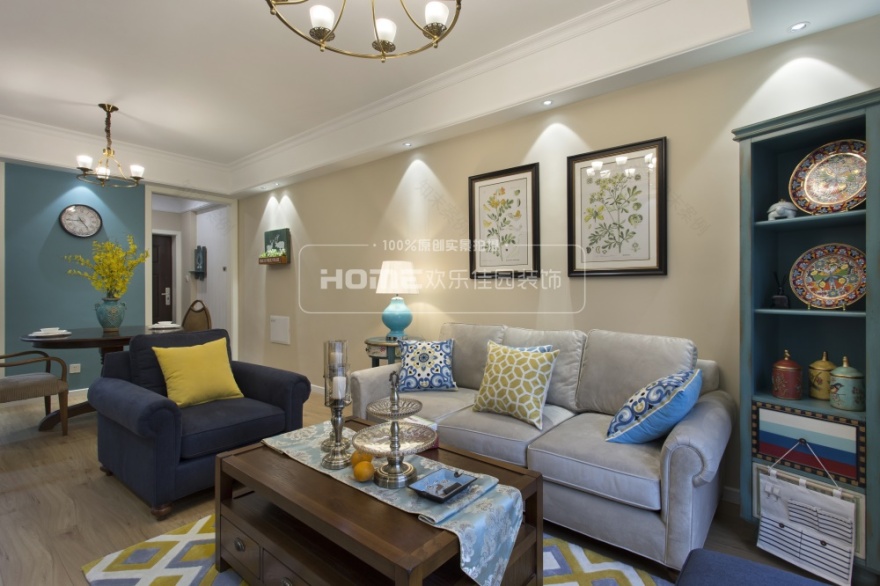 蓝色浪漫主义 | 80 平米美式家居的精致生活-15