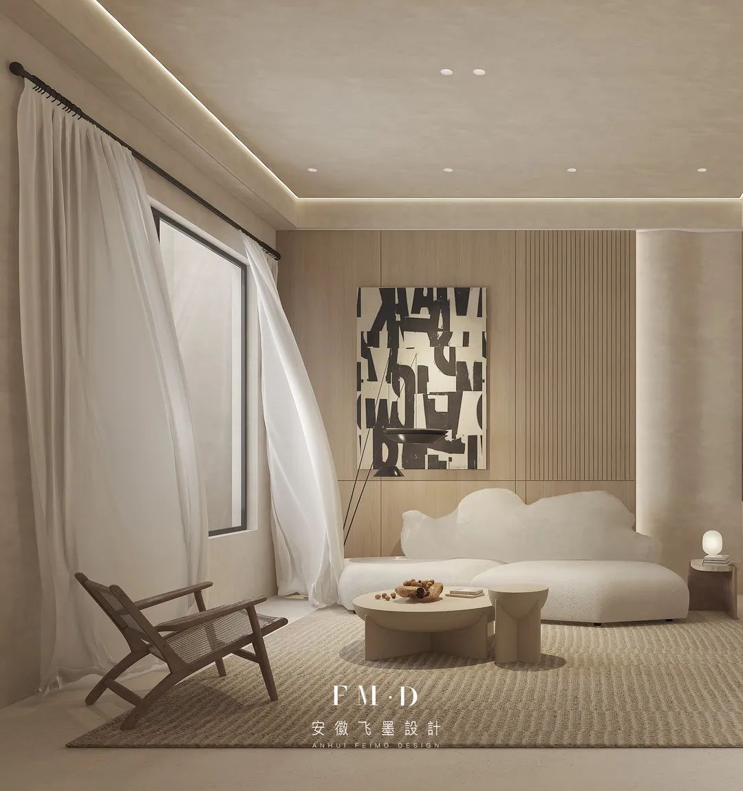 合肥岭湖墅侘寂风别墅设计丨中国合肥丨安徽飞墨设计-10