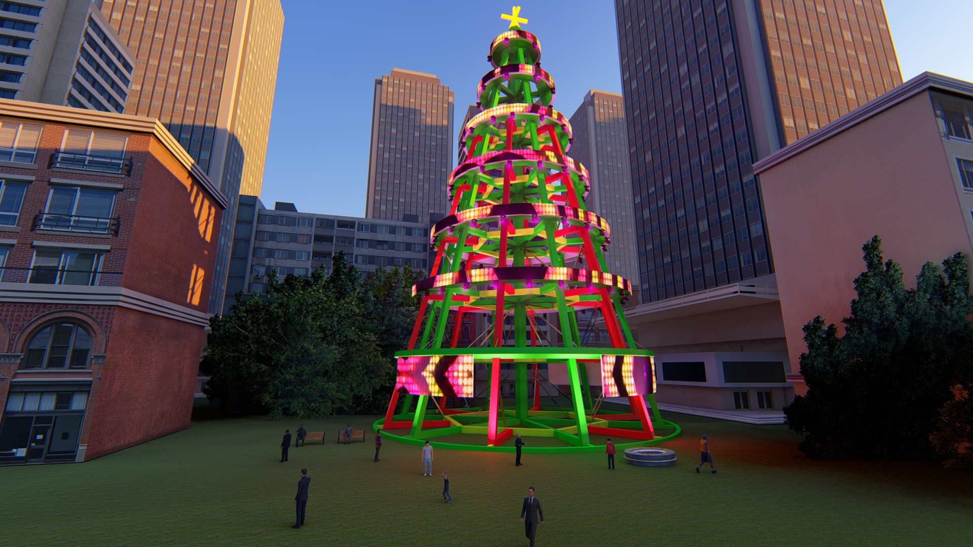 Árvore de Natal em LED - para praças públicas-22