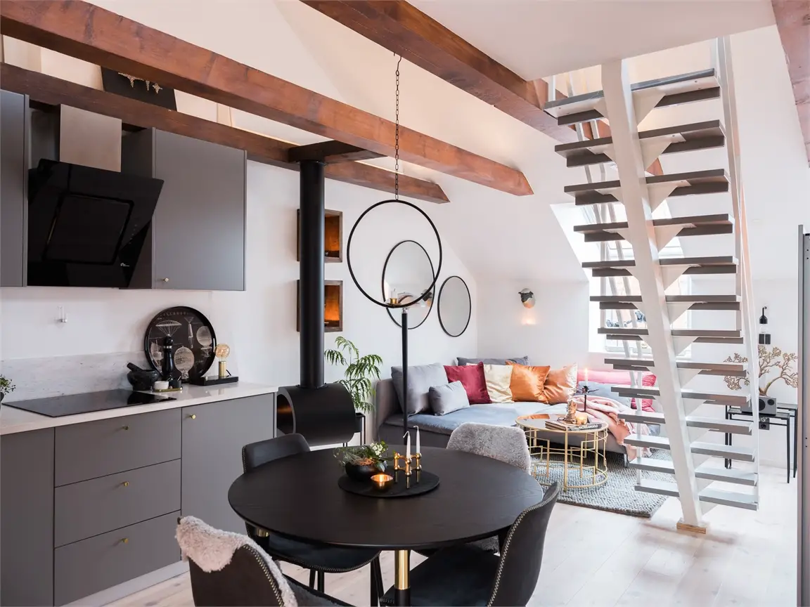 瑞典 35m²小复式，空间设计典范-3