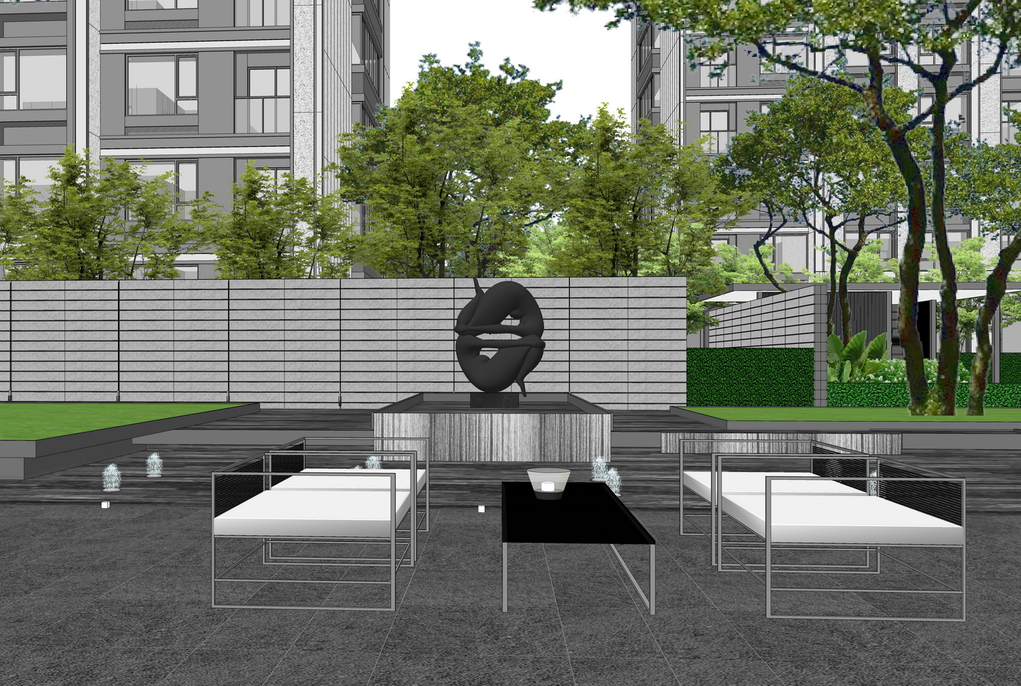 杭州万科蜀山大区景观SU模型-6