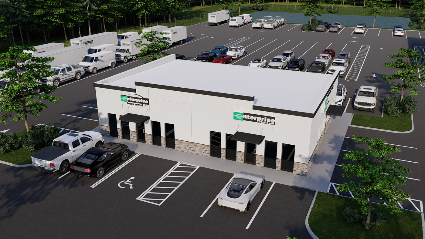 Enterprise Car Rental Facility & Carwash | 现代简约风，功能与美学的完美融合-2