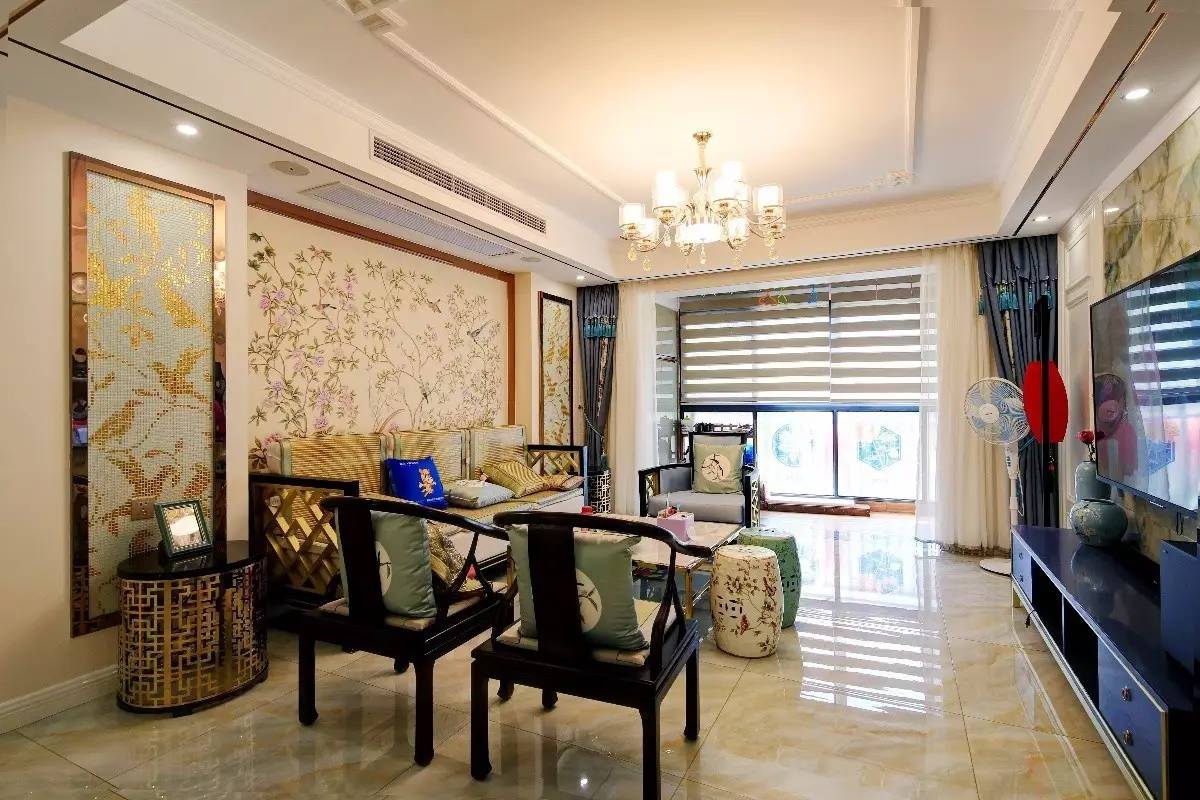 125m2新中式，小吧台的吊灯，太美了！-15