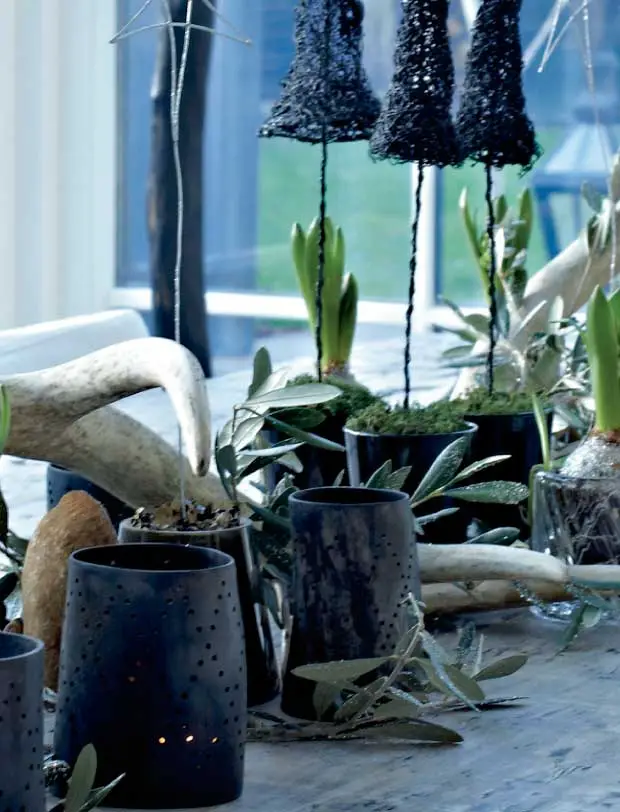 丹麦黑木屋里的自然圣诞-5