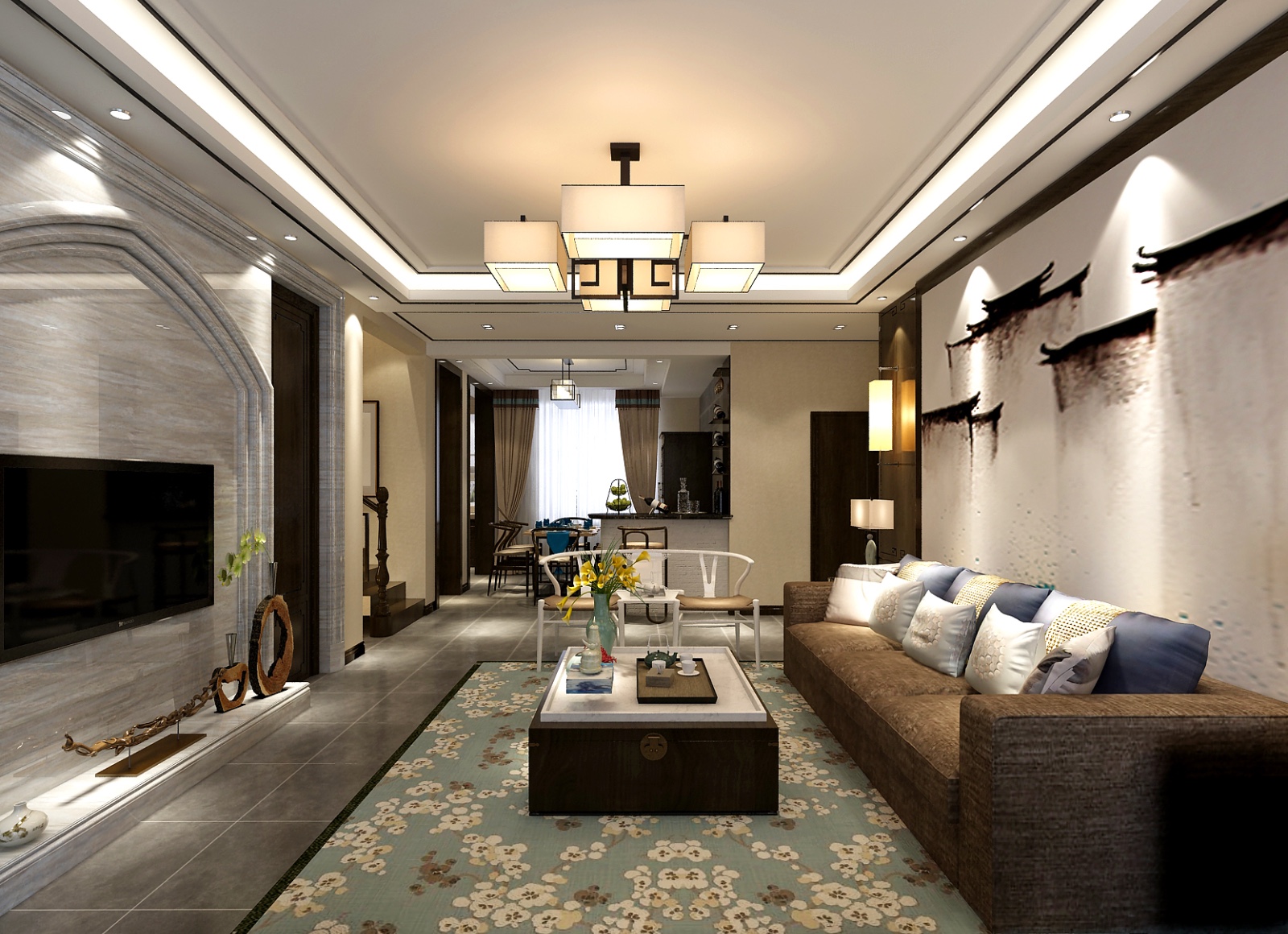 新东方天地240平新中式阁楼-0