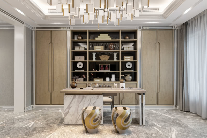 嘉兴桐乡濮园杏林苑S265户型合院样板房软装工程-23