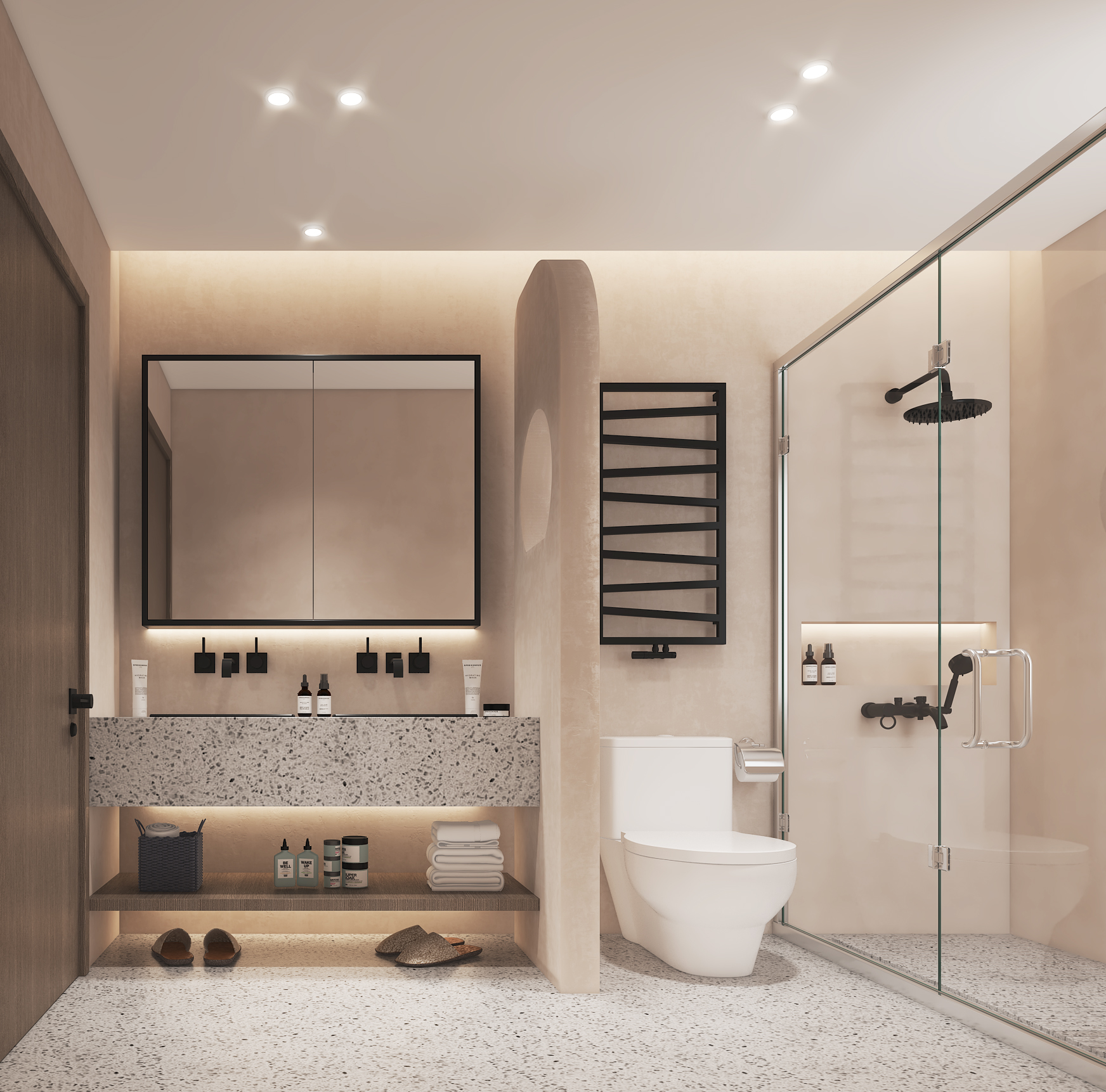 奶茶色系高级侘寂风住宅设计-10