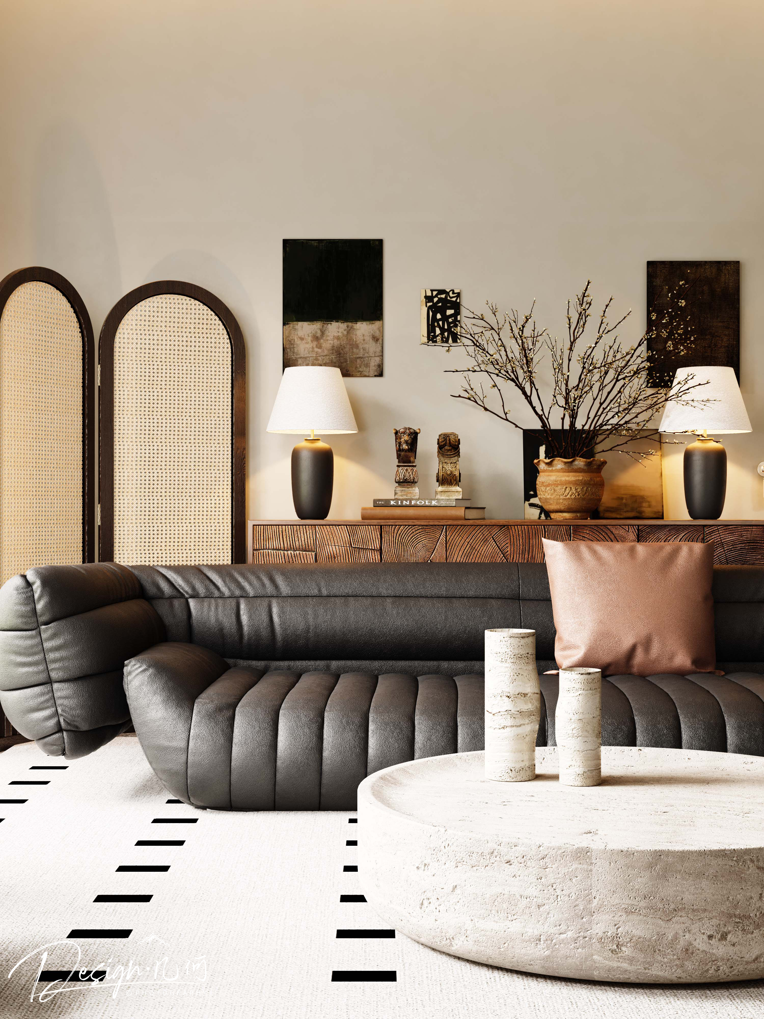 几何空间视觉表现 | 溪岸宝墅现代客餐厅-8