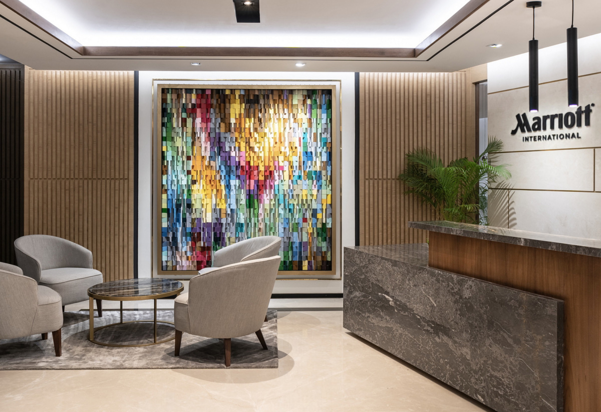 Marriott 国际印度办公室 · 蓝叶设计集团的协作,可持续性和传统设计理念-11