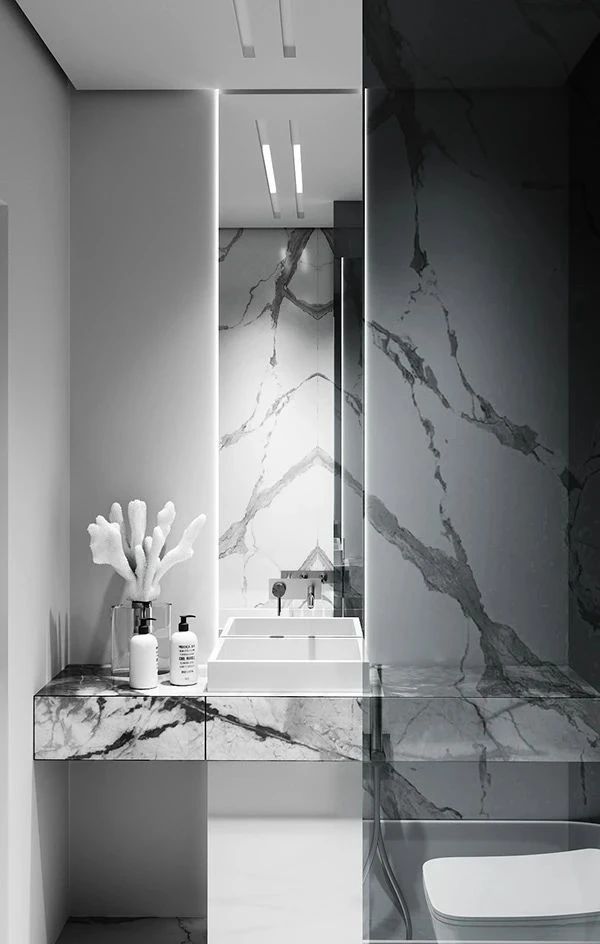 基辅黑白灰禁欲系家居,Anastasiia Reznichenko 现代设计典范-27