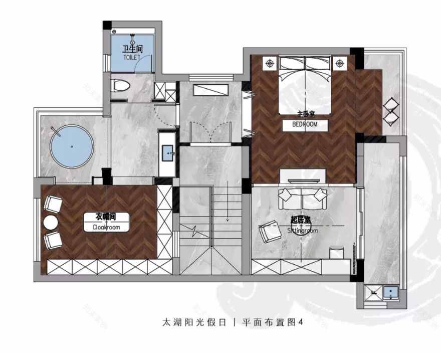 太湖阳光假日 420㎡ Ins 涂料风撞色高级感设计-48