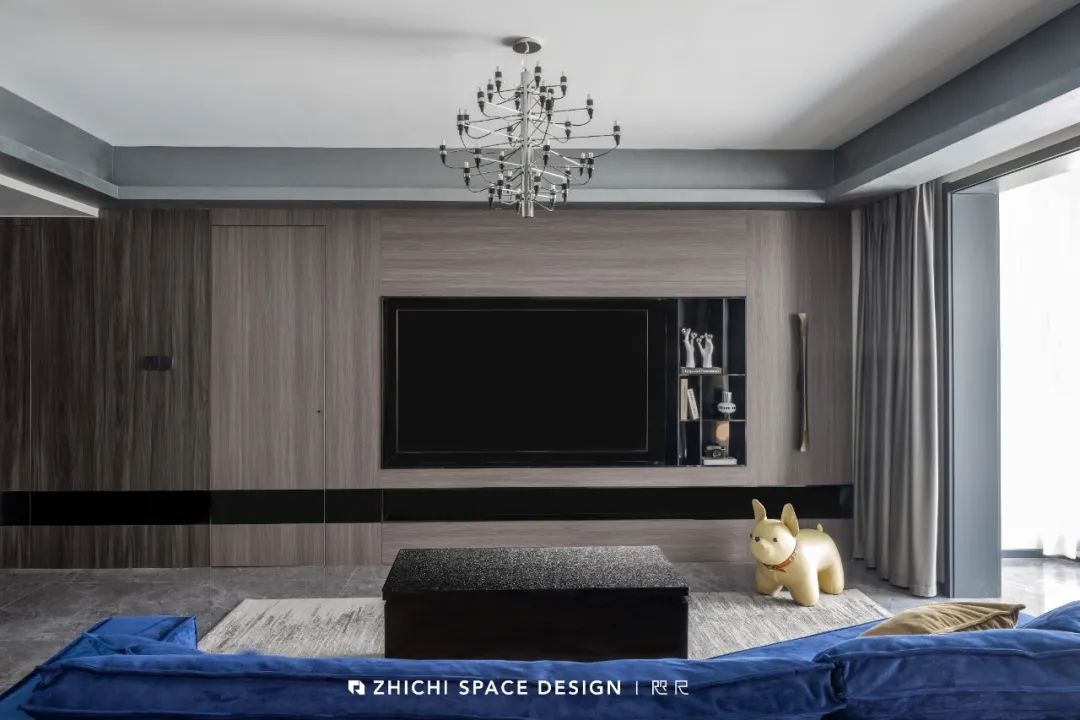 117m2 黑与蓝碰撞的高级想象丨武汉咫尺设计-19