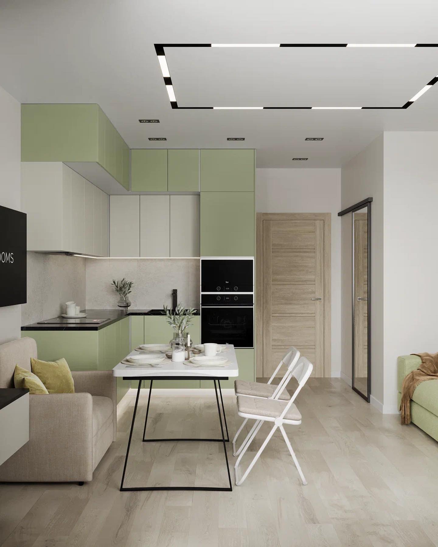 厨房  卧室一体化设计-60