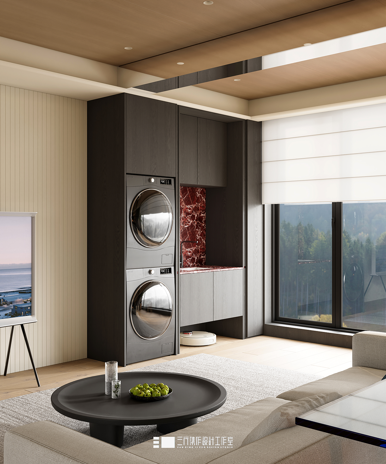 新作  143m² • 黑白木质调,极简明净丨三行集作设计工作室-29