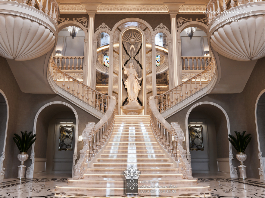 Classical fantasy palace entrance hall-6