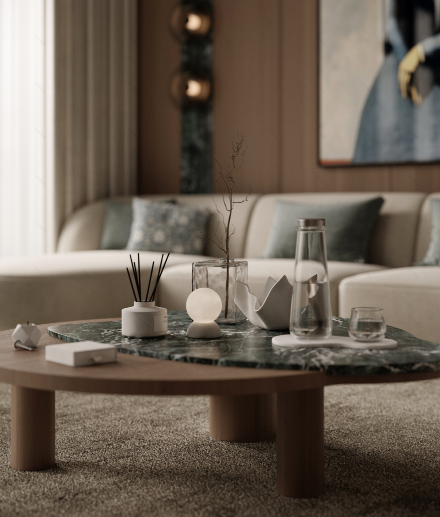 客厅设计丨沙特阿拉伯丨Astro Architects-14