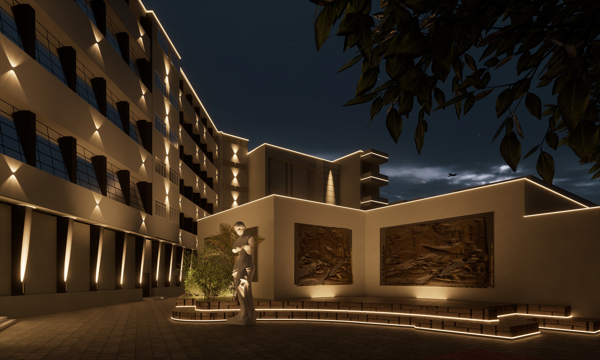 学院建筑外立面照明设计-10