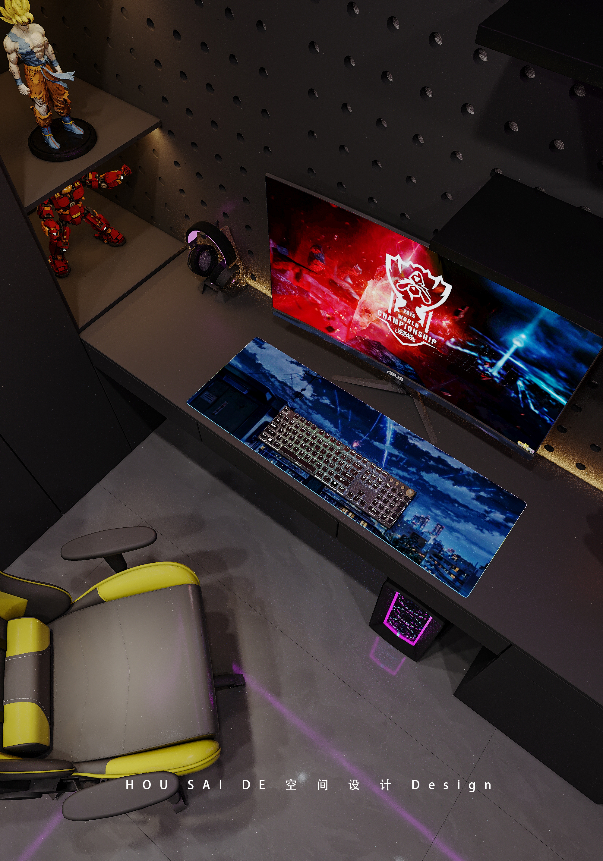 暗黑极简风格室内设计丨中国河北丨HSD 设计林-31