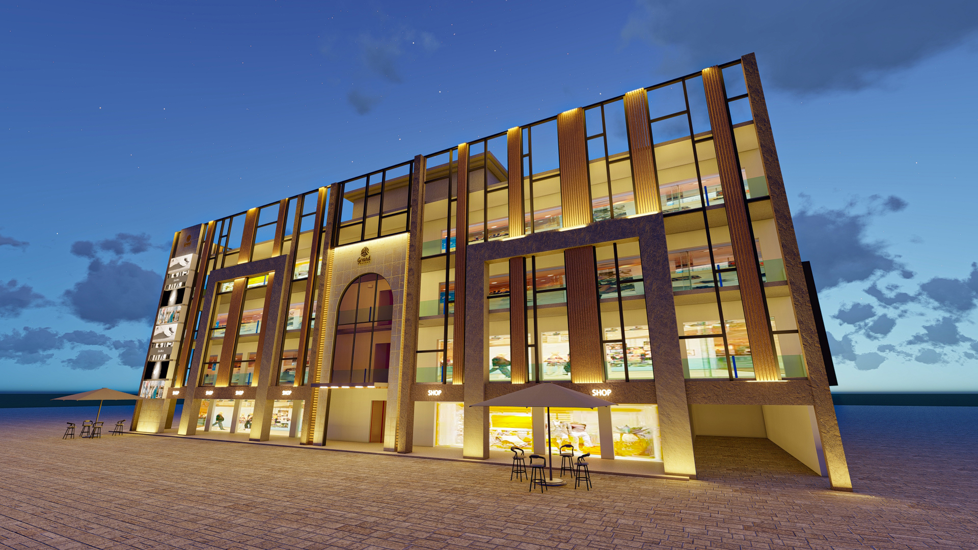 Design Architectural Elevation for shopping mall-4