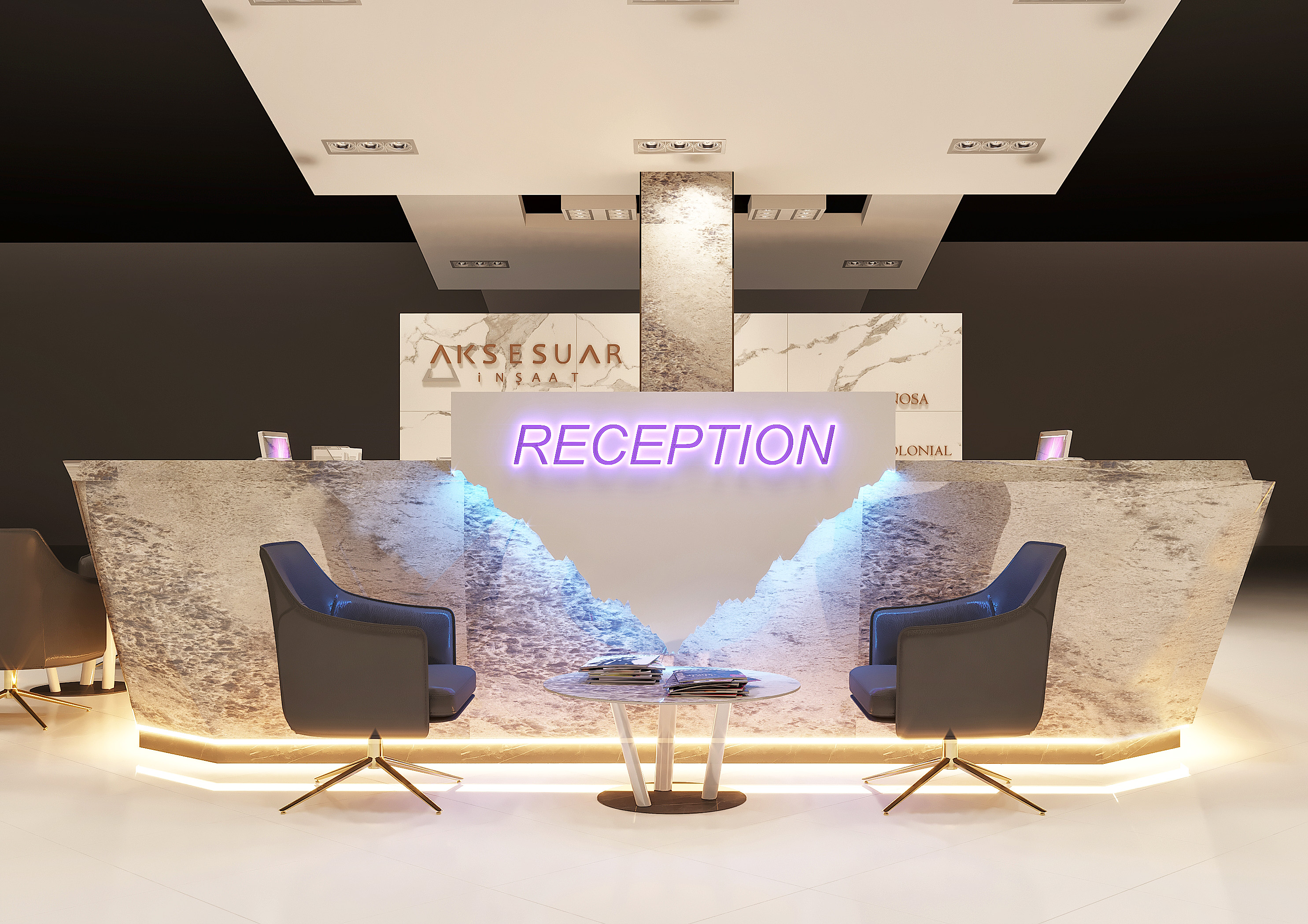 The reception design in several variants .-10