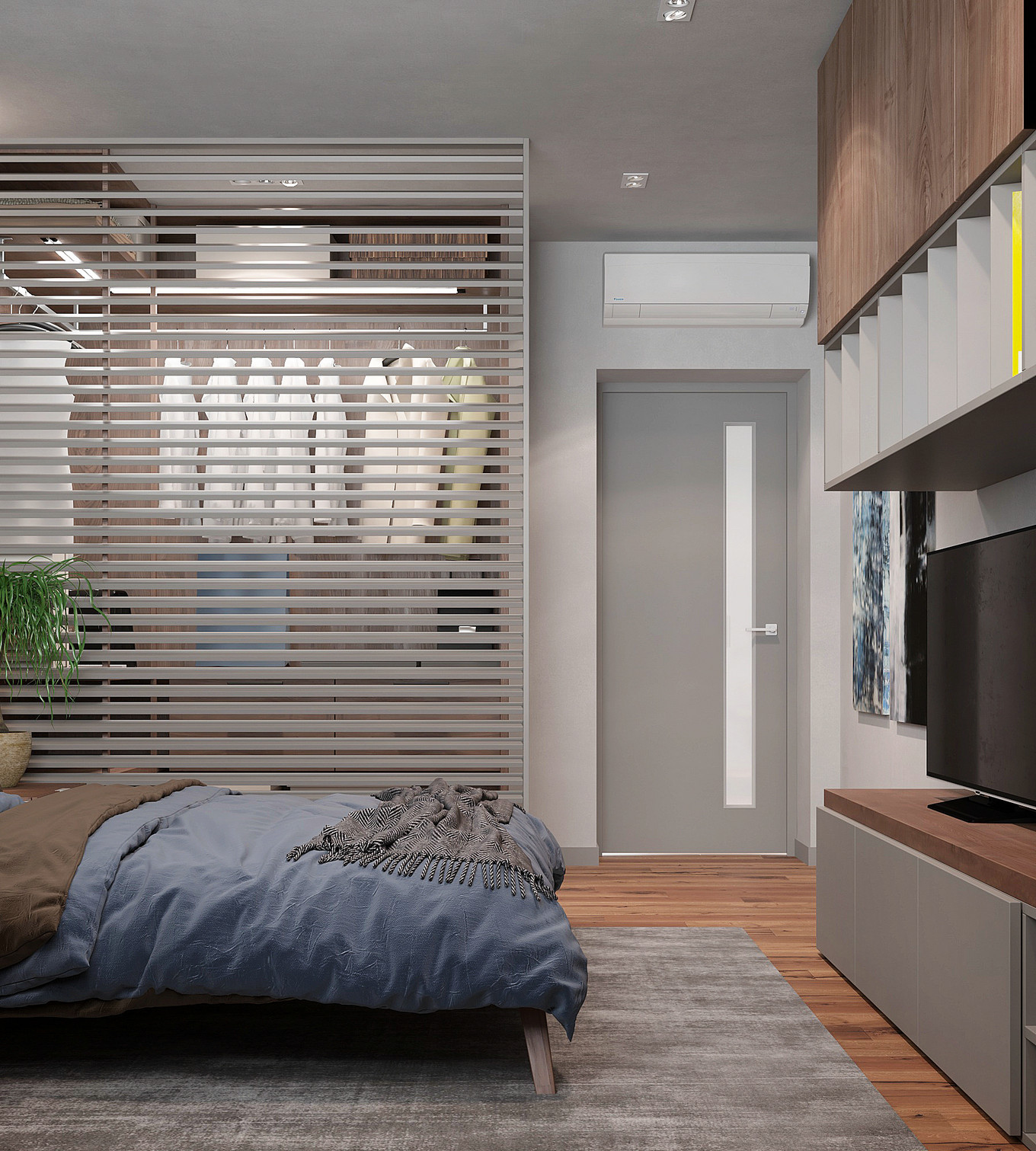 夏日清凉的清新冷色系室内设计-50