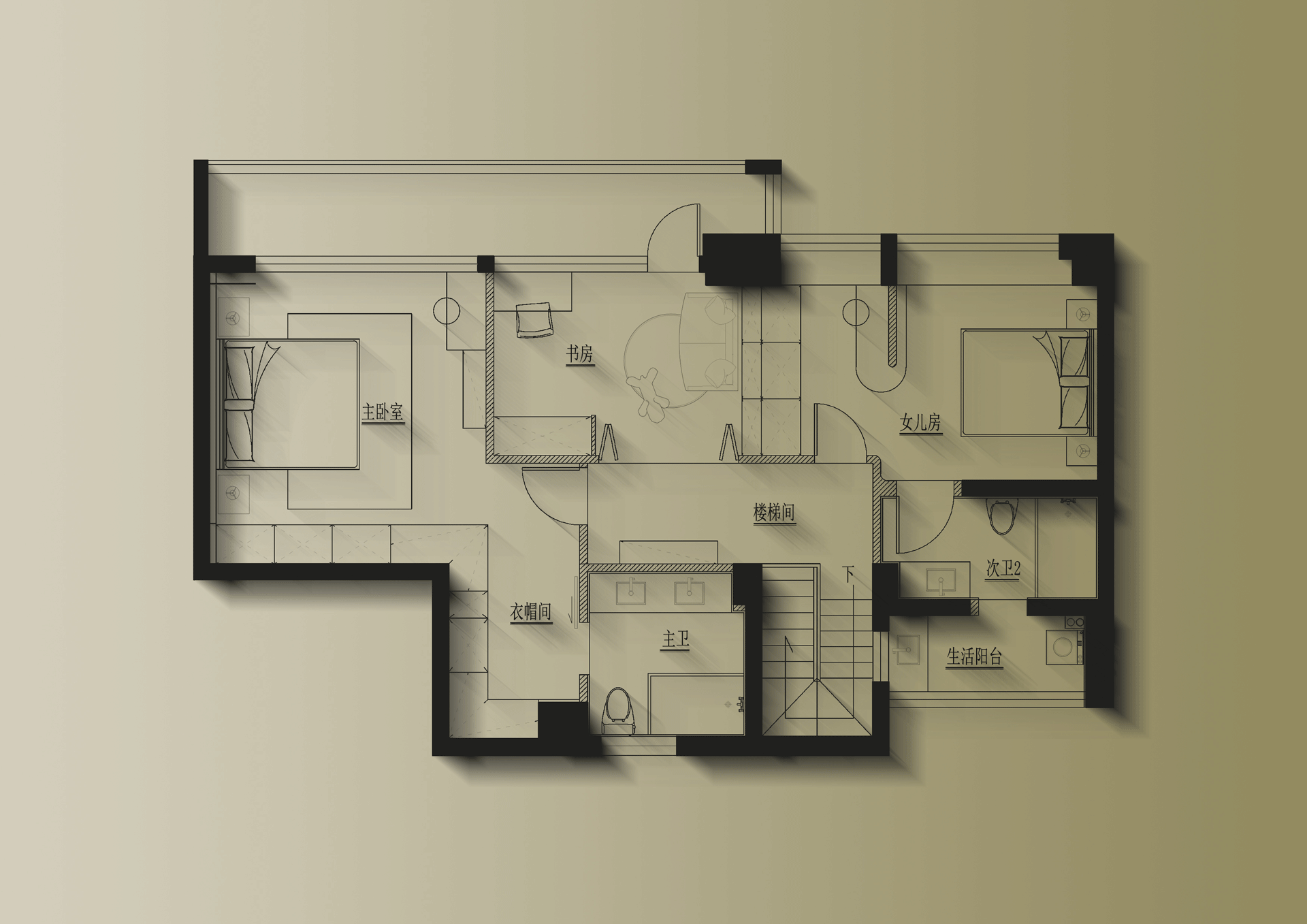 200 平复式家装设计丨中国成都丨设计师谢兰青-64