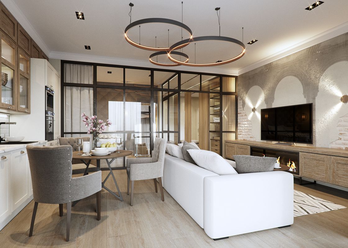 Квартиры студии в современном стиле, 5 проектов - Фото интерьеров-15