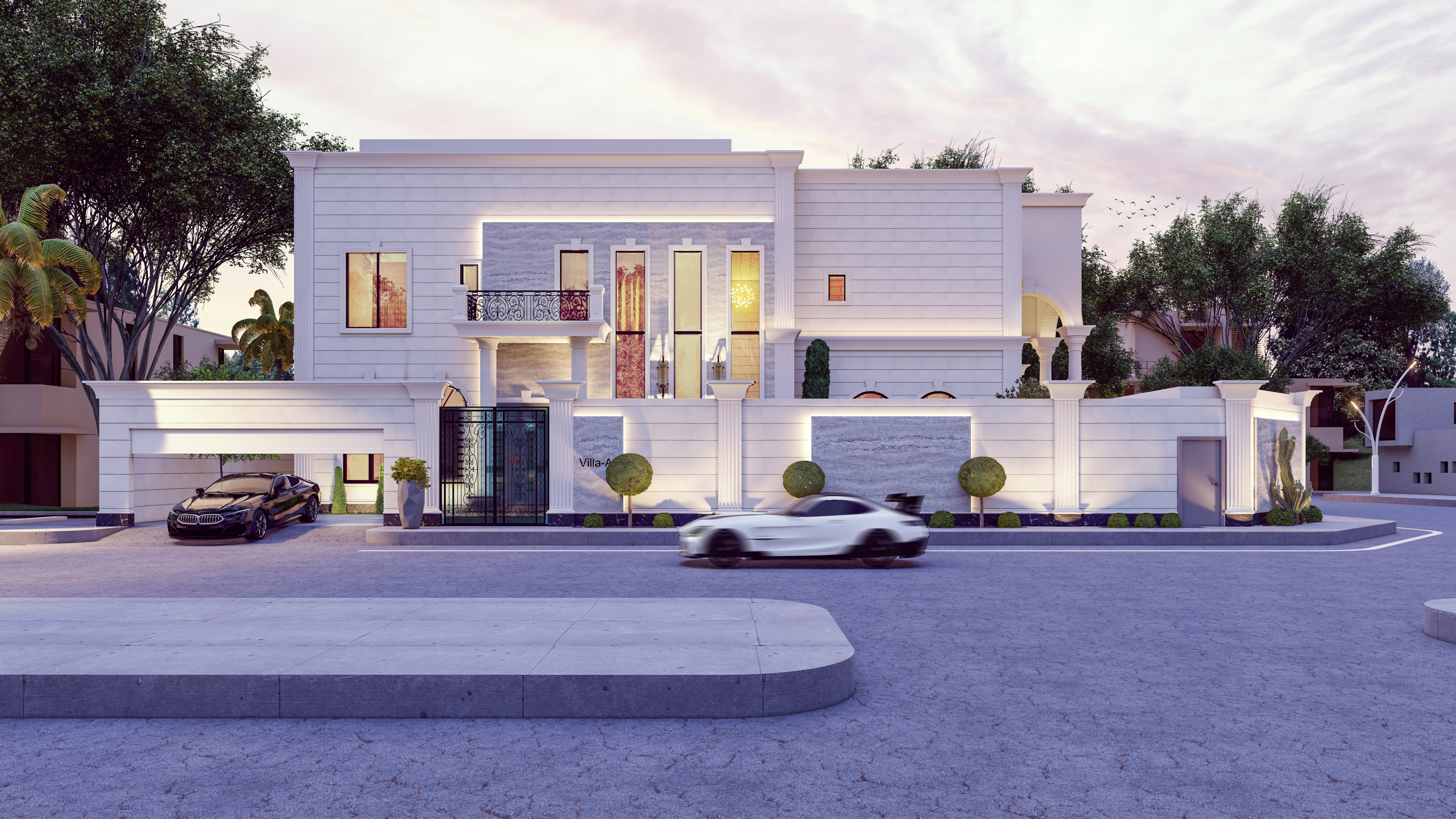 沙特阿拉伯别墅正面丨Construction Palace for decoration-16