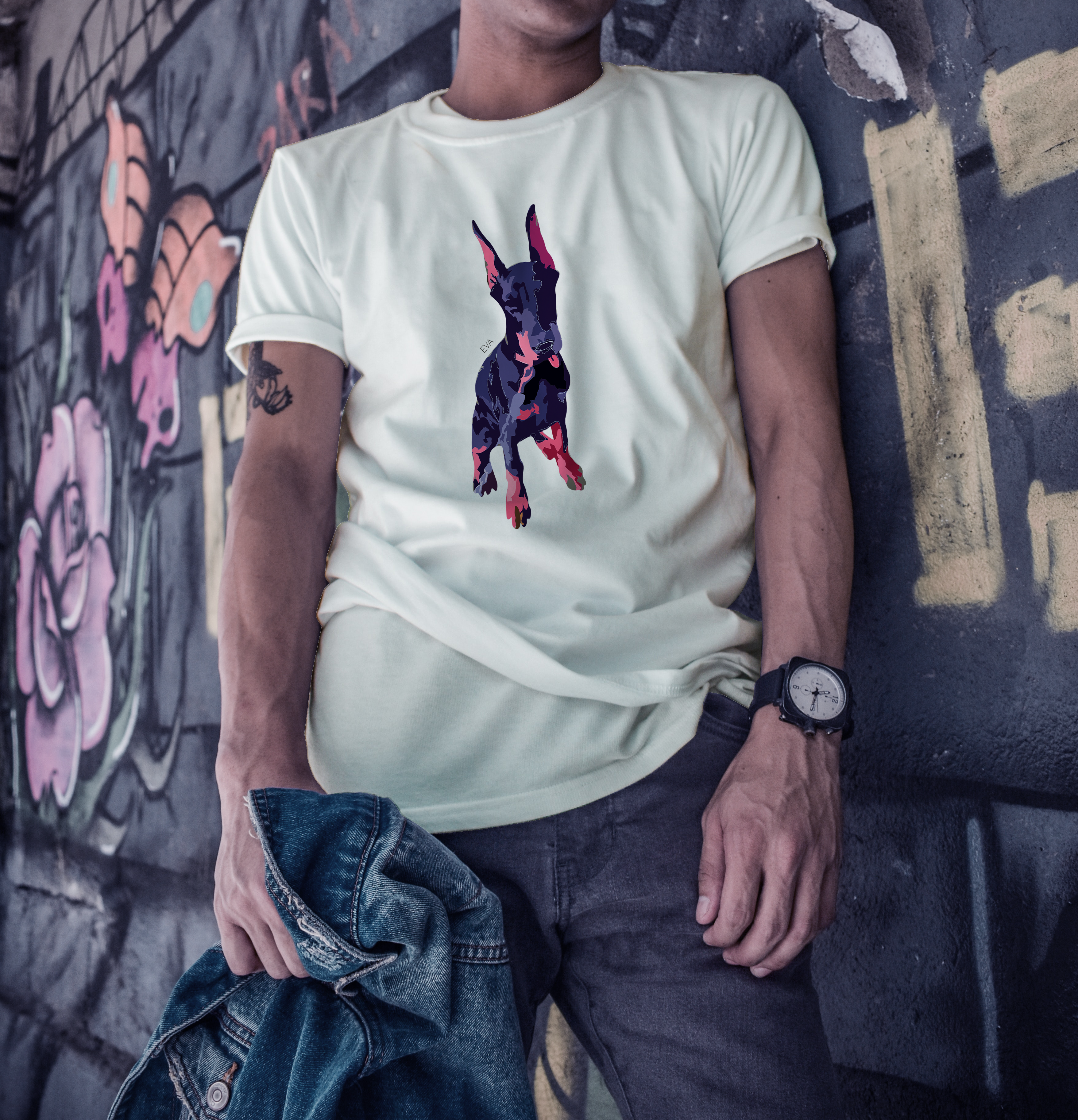 Doberman. Illustration. Minimalism-3