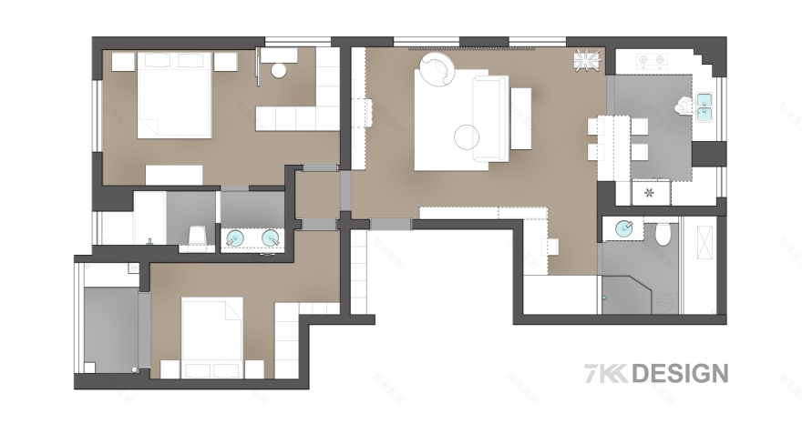 黑白灰工业风的精装房改造-10
