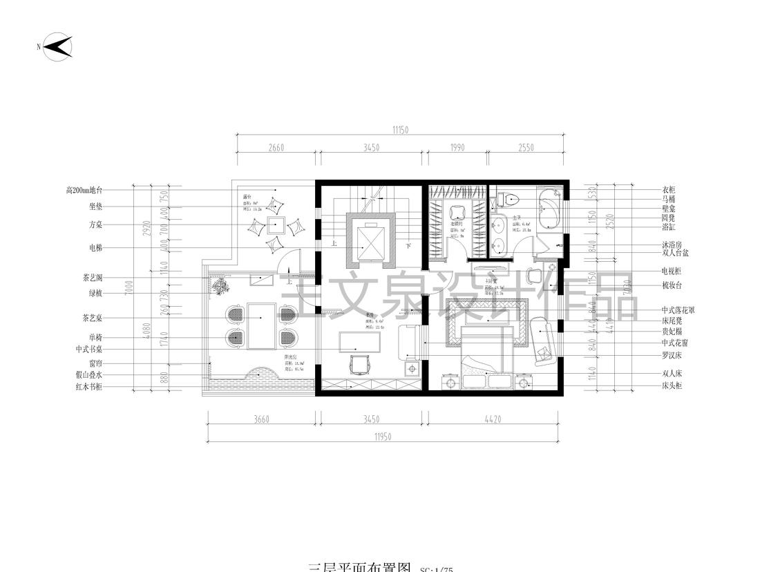 
法式欧式新中式别墅设计作品王文泉22 -10