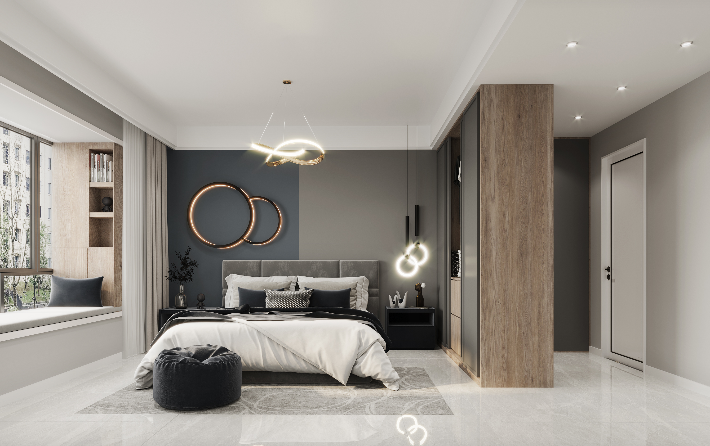 简约诗意的卧室设计丨星夜设计表现-6