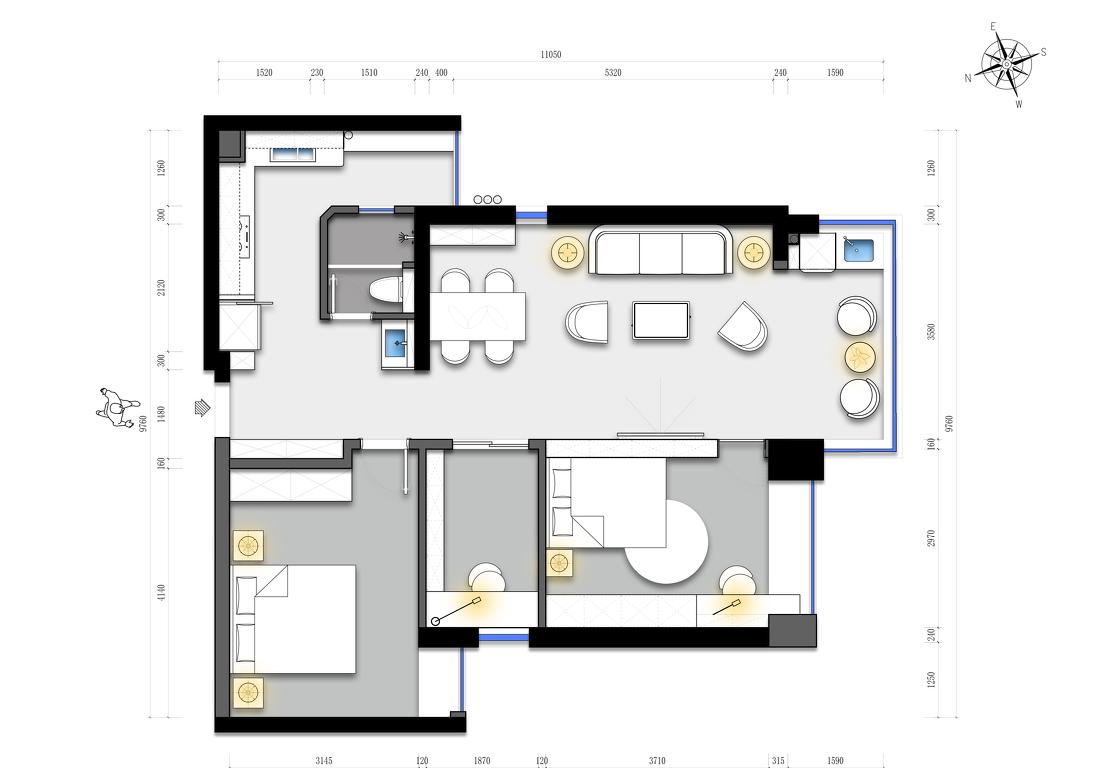 现代风格小三房，精致生活的艺术呈现-0
