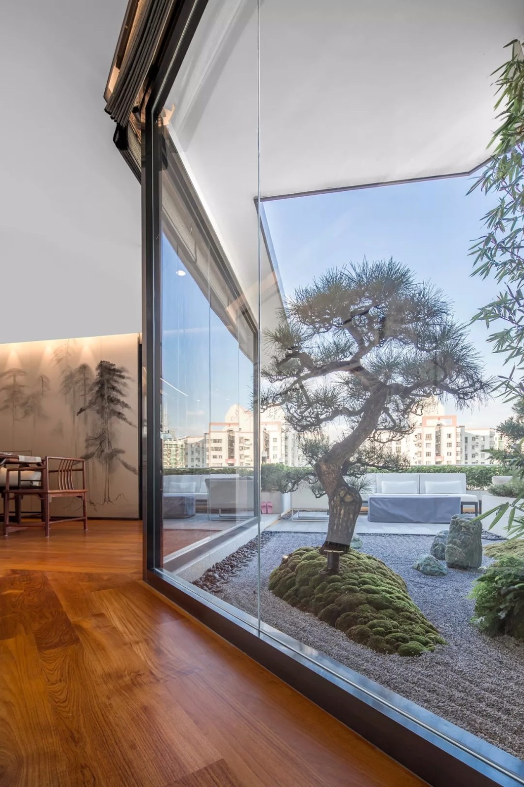 新中式茶舍 | 木质古典水墨空间-2