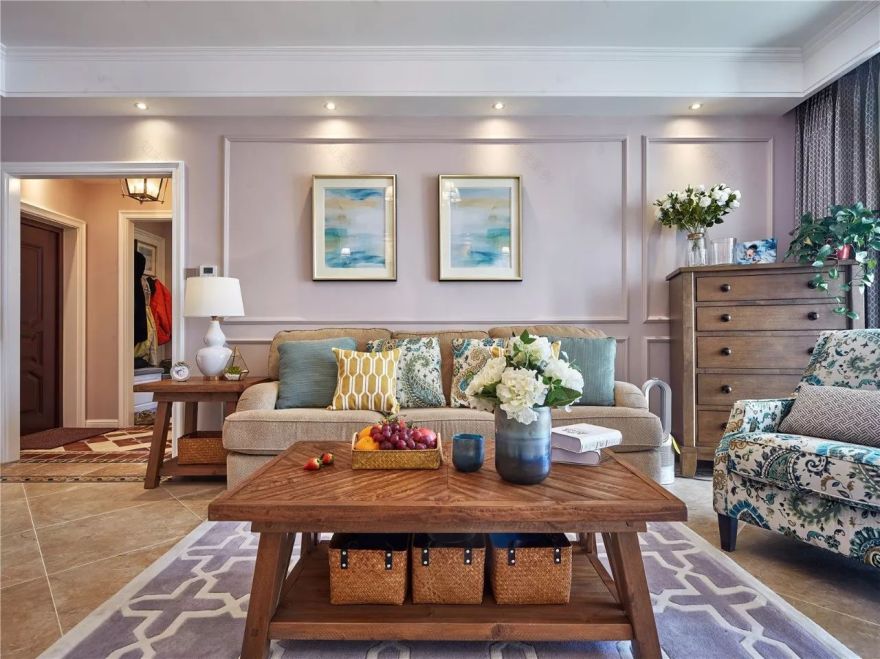 天津水郡花园 128㎡清新美式风格设计-23